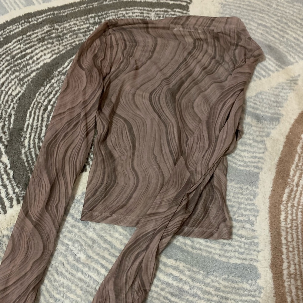 Glassons translucent long sleeve brown shirt 🤍 - Picture 3 of 3